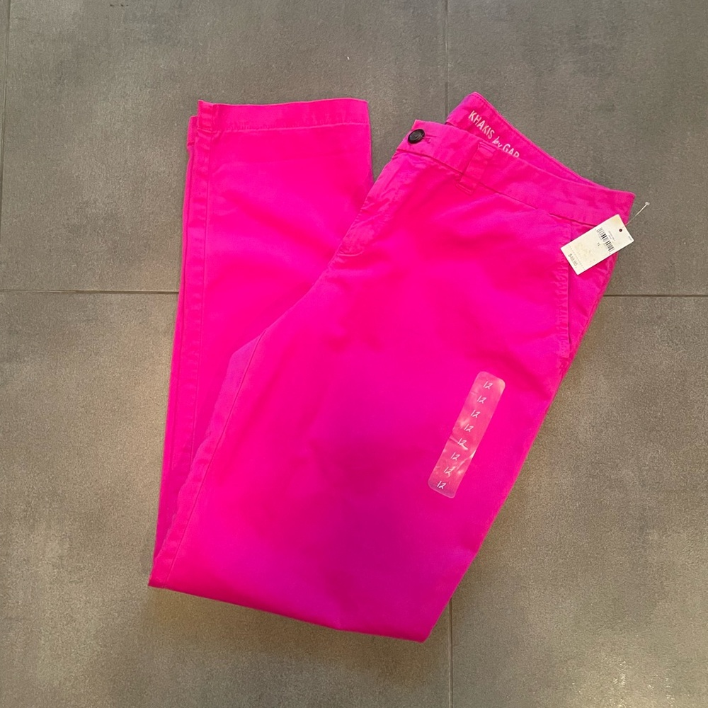 Gap NEW hot pink khakis size 12 - Picture 3 of 9